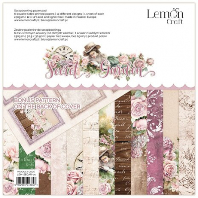 LemonCraft Secret Garden 12x12 Inch Paper Pad (LEM-SEGAR-01)