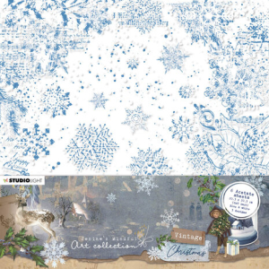 Studio Light Vintage Christmas Acetate Sheets 8x8 Inch White & Blue (JMA-VC-ACS04) 