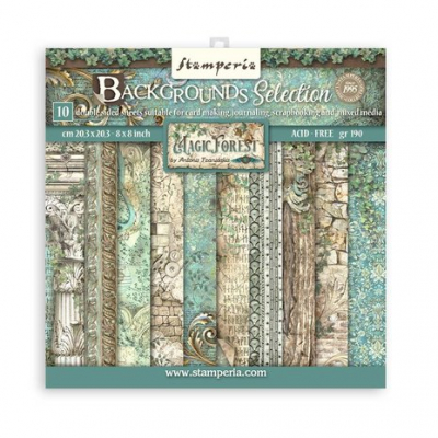 Stamperia Magic Forest Backgrounds 8x8 Inch Paper Pack (SBBS79)