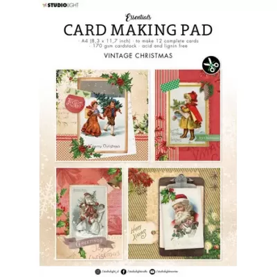 Studio Light Vintage Christmas A4 Card Making Pad (SL-ES-CMP10)