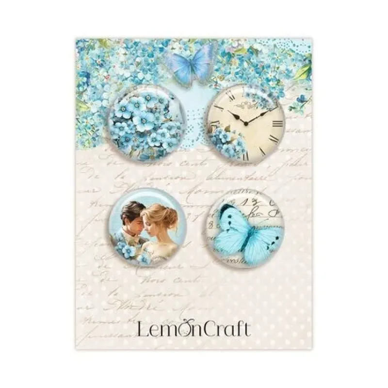 LemonCraft Dear Diary Forget-Me-Not Buttons/Badge (4pcs) (LEM-DD-FORGET-04)