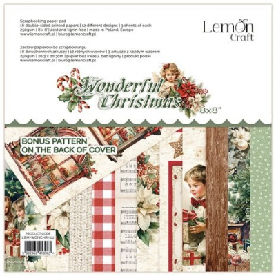 LemonCraft Wonderful Christmas 8x8 Inch Paper Pad (LEM-WONCHRI-02)