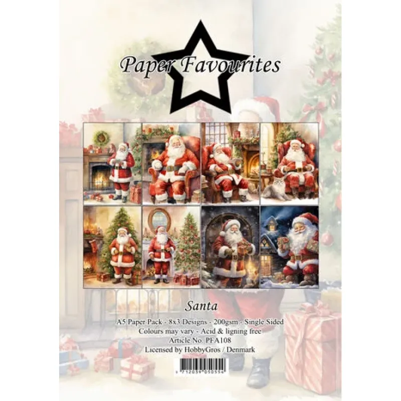 Paper Favourites Santa A5 Paper Pack (PFA108)
