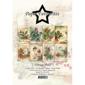 Paper Favourites Vintage Holly A5 Paper Pack (PFA106)