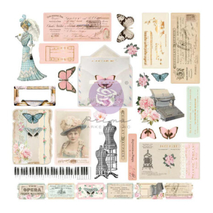 Prima Marketing French Blue Ephemera Junk Journal Bits (60pcs) (999834)