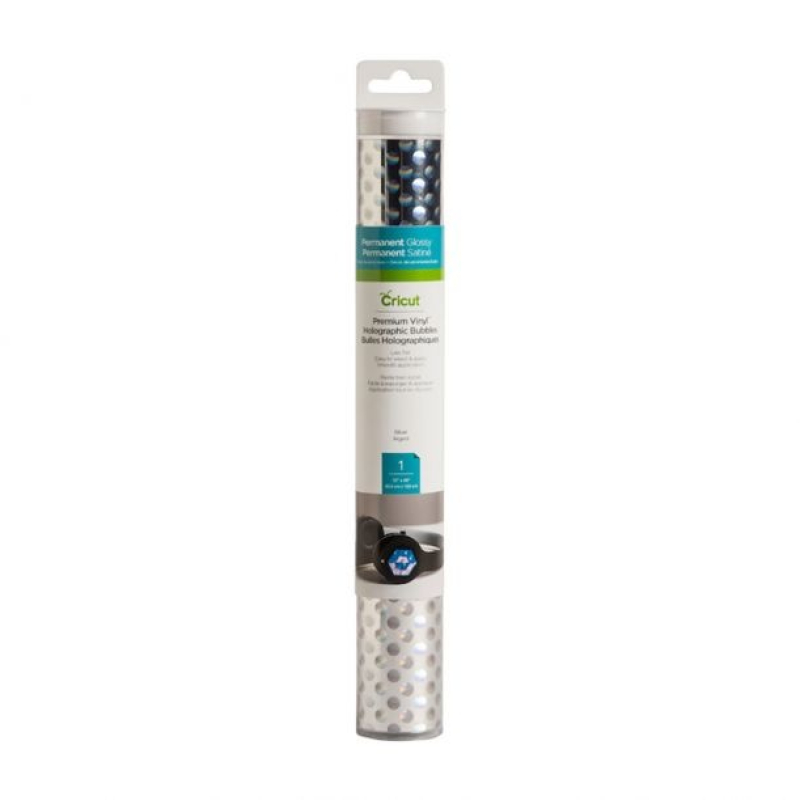 Cricut Holographic Premium Vinyl 12x48 inch Bubbles Silver (2006550)
