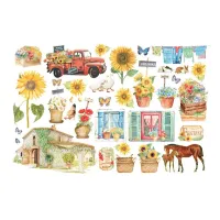Stamperia Sunflower Art Ephemera Elemens and Sunflowers (36pcs) (DFLCT20)