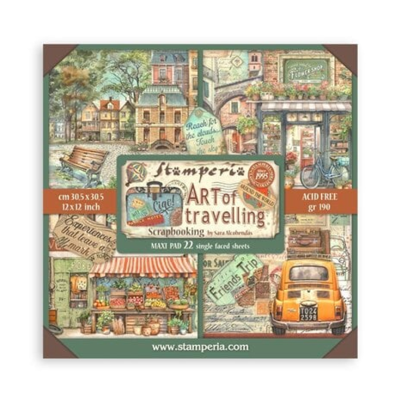 Stamperia Art of Travelling 12x12 Inch Paper Pack Maxi (Single Face) (SBBXLB19)