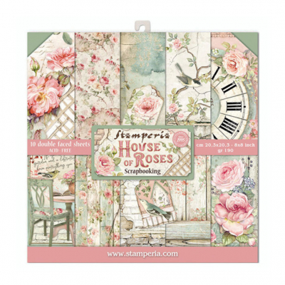 Stamperia Rose Parfum backgrounds 8x8 Inch Paper Pack (SBBS74)
