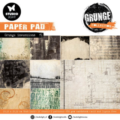 Studio Light Grunge Inventions 8x8 Inch Grunge Paper Pads (SL-GR-PP110)