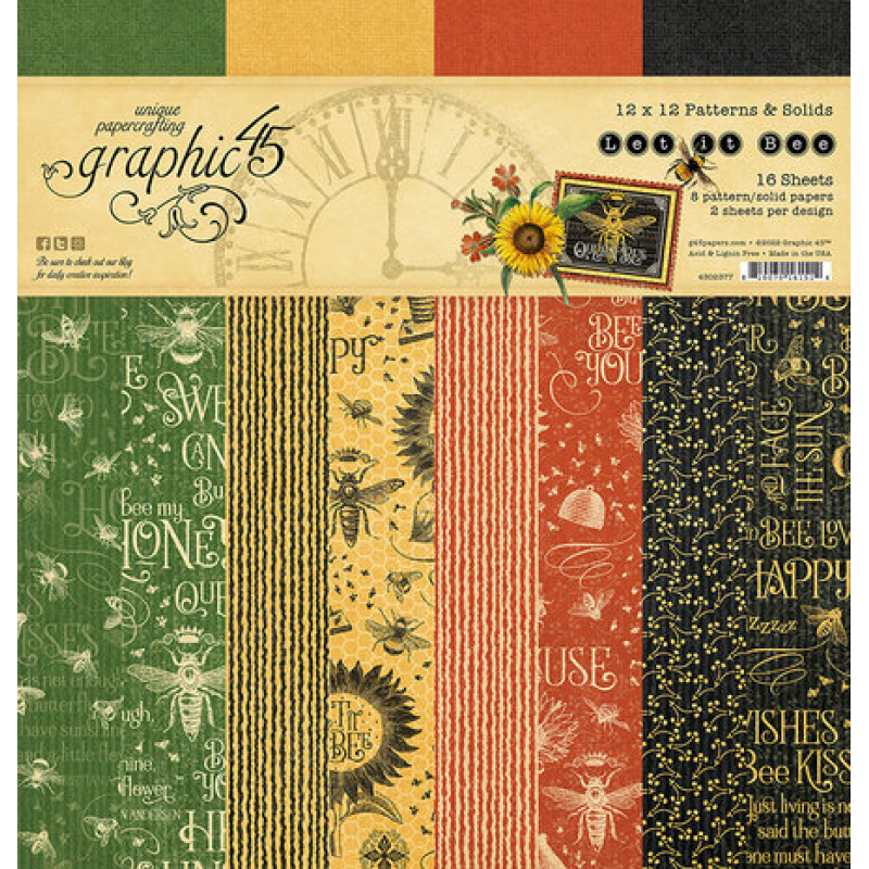 Graphic 45 Let it Bee 12x12 Inch Patterns & Solid Pack (4502377)