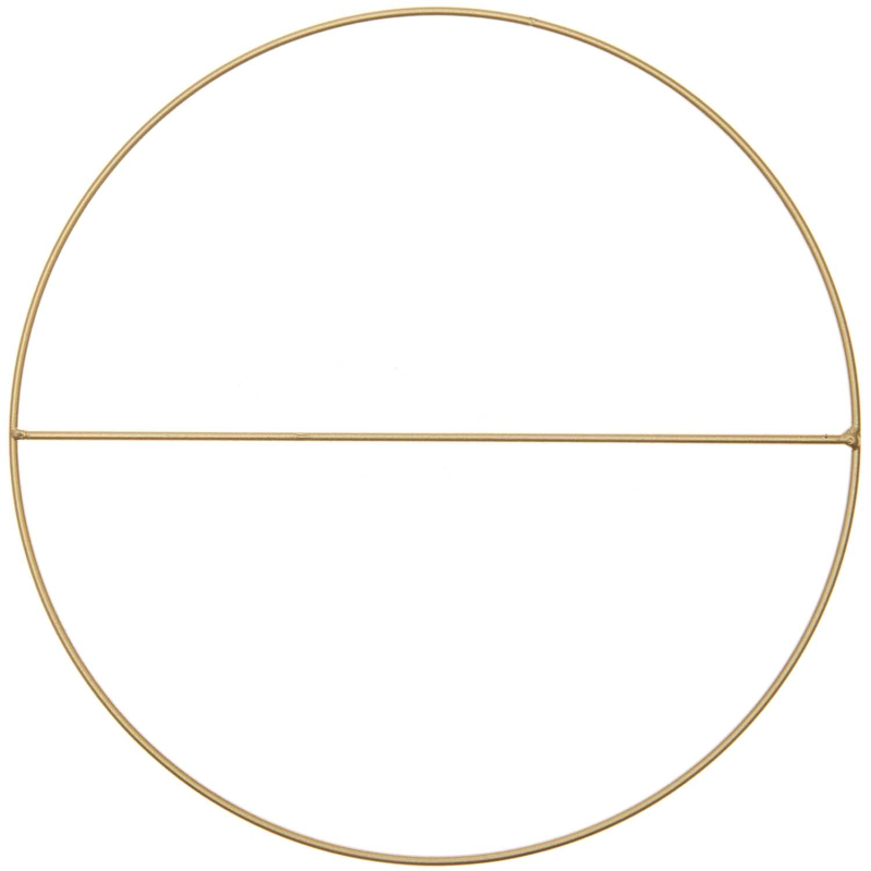 Rico-Design Metal ring with cross brace gold matt, 25cm (38007.41.53)