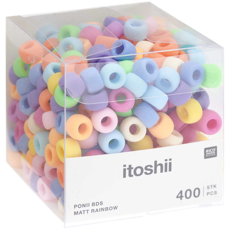 Rico-Design itoshii - Ponii Beads, matt rainbow (600202)