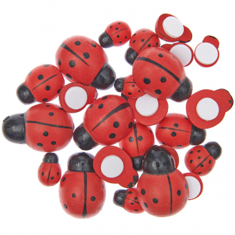 Rico-Design Wooden sticker ladybug, 24 pcs (700429)