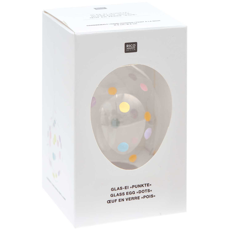 Rico-Design Glass egg with dots (700541)