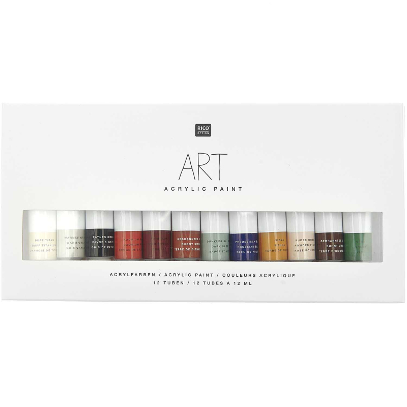 Rico Design ART Acrylic Set Earthy colours, 12x12ml (800037)