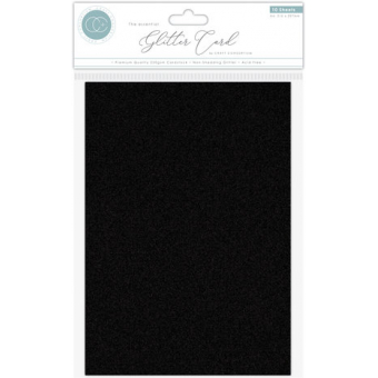 Craft Consortium The Essential Glitter Card A4 Black (10pcs) (CCEGC006)