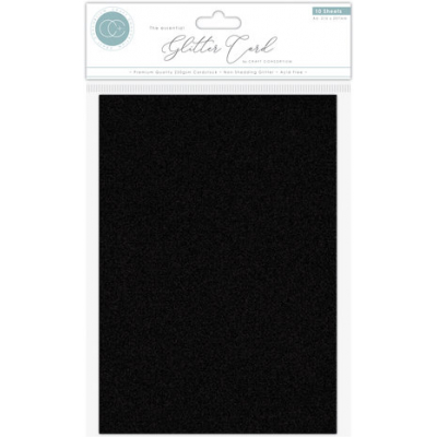 Craft Consortium The Essential Glitter Card A4 Black (10pcs) (CCEGC006)