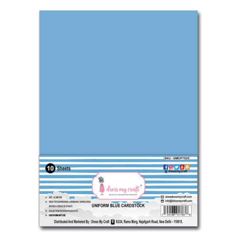 Dress My Craft Uniform Blue A4 Cardstock (10sheets) (DMCP7525)