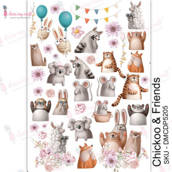 Dress My Craft Transfer Me Chickoo & Friends (DMCDP5205)