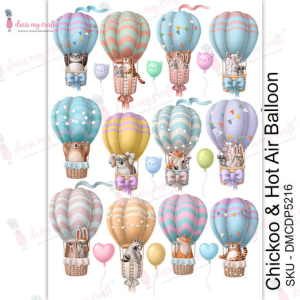 Dress My Craft Transfer Me Chickoo & Hot Air Balloon (DMCDP5216)