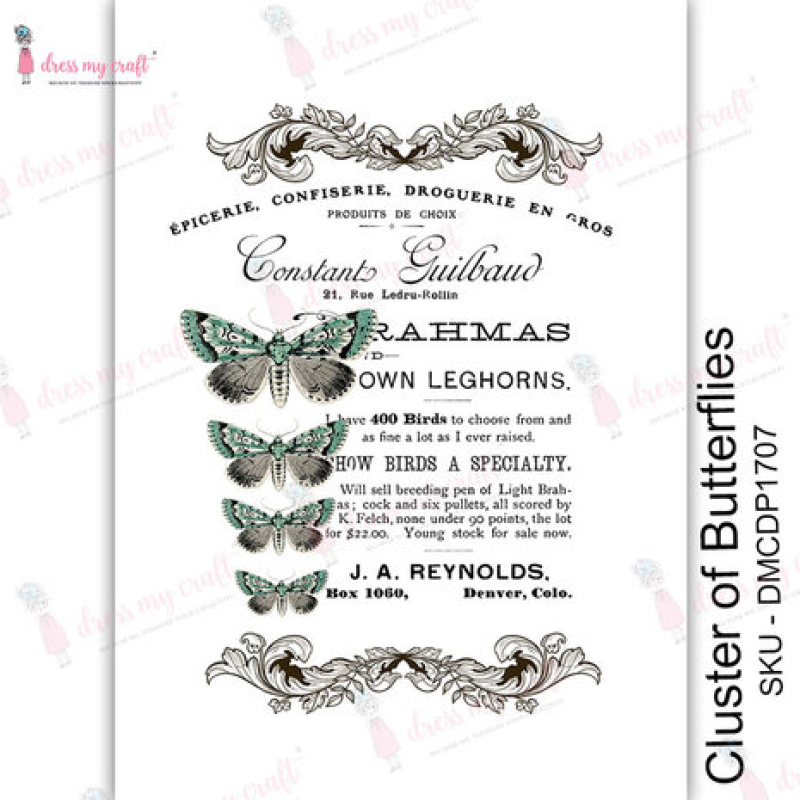 Dress My Craft Transfer Me Cluster of Butterflies (DMCDP1707)