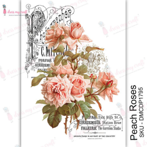Dress My Craft Transfer Me Peach Roses (DMCDP1795)