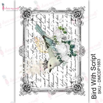 Dress My Craft Transfer Me Bird With Script (DMCDP1883)