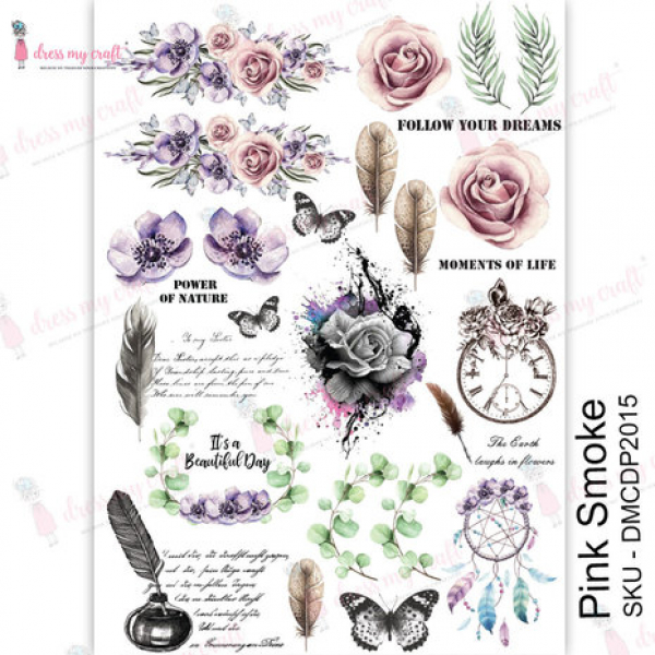 Dress My Craft Transfer Me Pink Smoke (DMCDP2015)