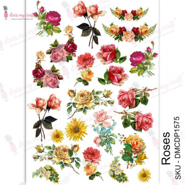 Dress My Craft Transfer Me Roses (DMCDP1575)