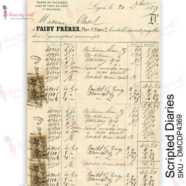 Dress My Craft Transfer Me Scripted Diaries (DMCDP4369)