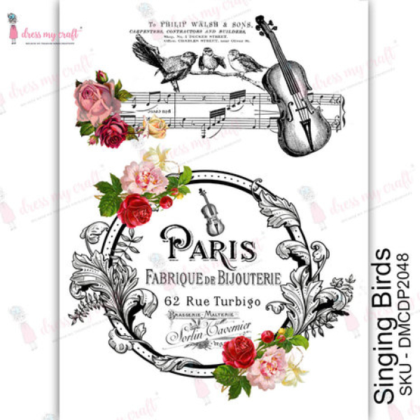 Dress My Craft Transfer Me Singing Birds (DMCDP2048)