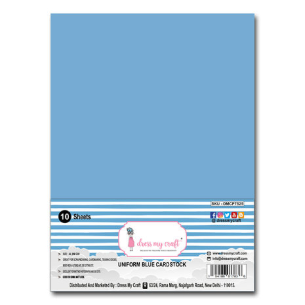 Dress My Craft Uniform Blue A4 Cardstock (10sheets) (DMCP7525)