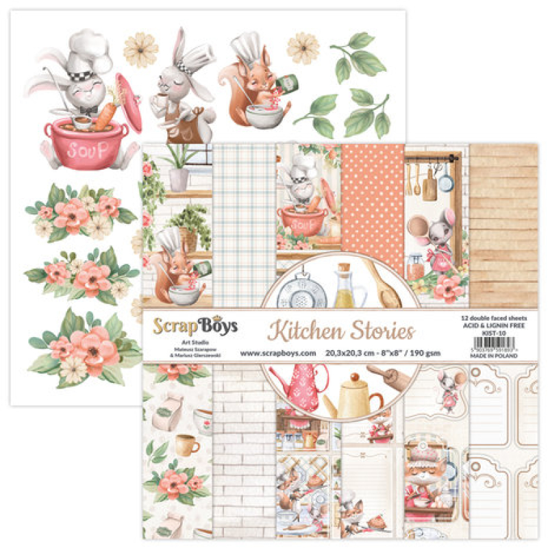 ScrapBoys Kitchen Stories 8x8 Inch Paper Pad (KIST-10)