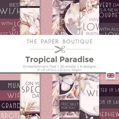 The Paper Boutique Tropical Paradise 8x8 Inch Embellishments Pad (PB2022)