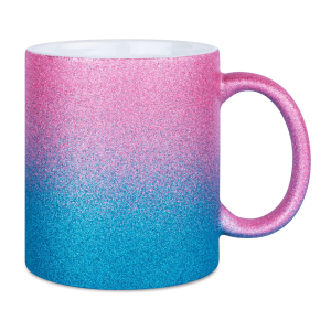 Sublimatie Mok - Mok Sparkle met kleurverloop roze/blauw 11oz (SPARK-BC-PBL)