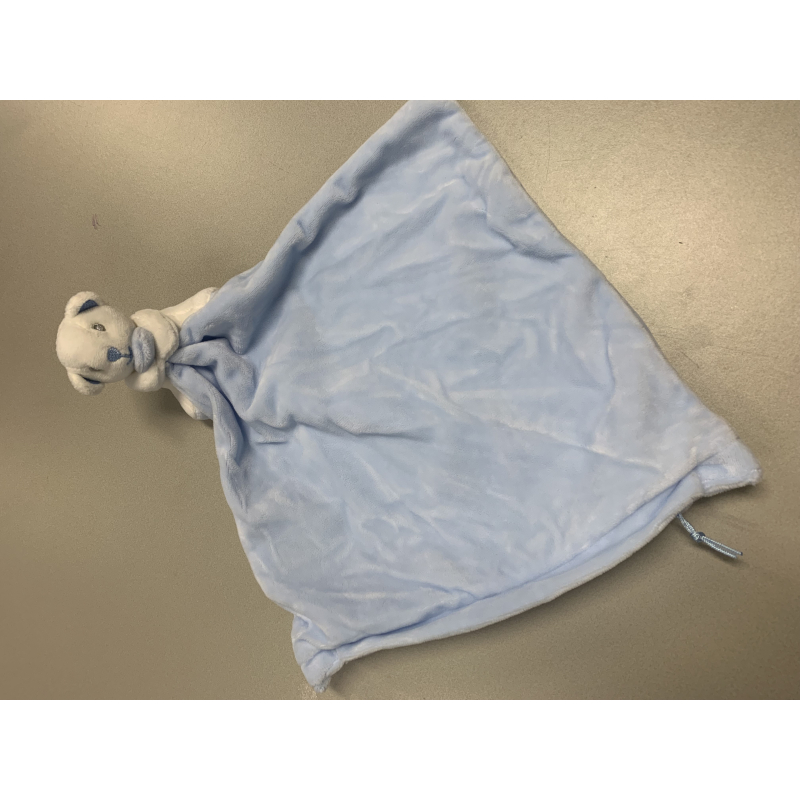 Sublimatie - Knuffeldoekje Beer Blauw met Rammelaar (7244-B)