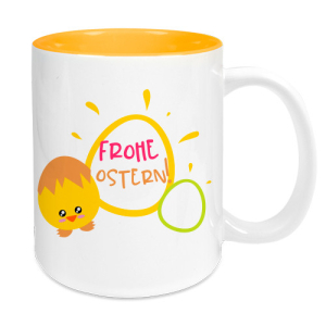 Sublimatie mok -  Mok11 oz - gekleurde binnenkant - geel-goud (TT-GY)