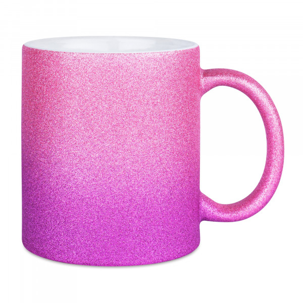 Sublimatie Mok - Mok Sparkle met kleurverloop roze/roze 11oz (SPARK-BC-PPU)