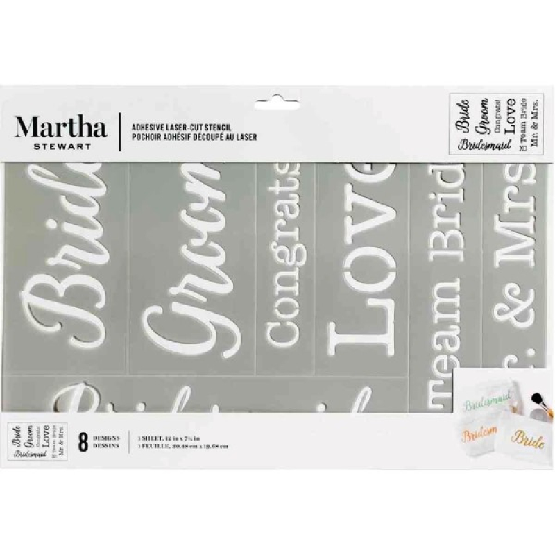 Martha Stewart Adhesive Stencil WEDDING PHRASE (5978)