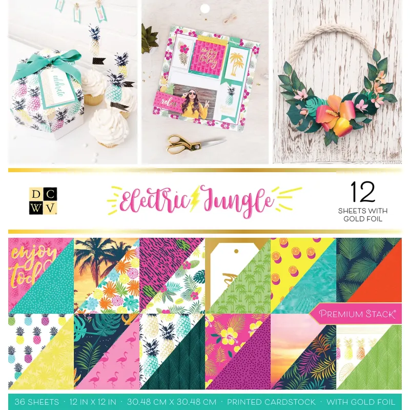 DCWV • 12x12" electric jungle 36 sheets (614321)