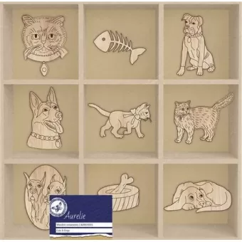 Aurelie Cats & Dogs Wooden Ornaments (AUWO1003)