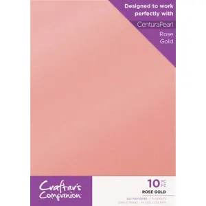 Crafter's Companion Glitter Card A4 Pack Rose Gold (10pcs) (CPG10-RGOLD)