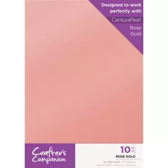 Crafter's Companion Glitter Card A4 Pack Rose Gold (10pcs) (CPG10-RGOLD)