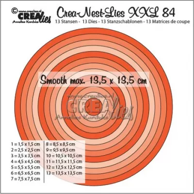 Crealies Crea-Nest-Lies XXL Stansen No. 84 Gladde Cirkels, Halve Cm (CLNestXXL84)