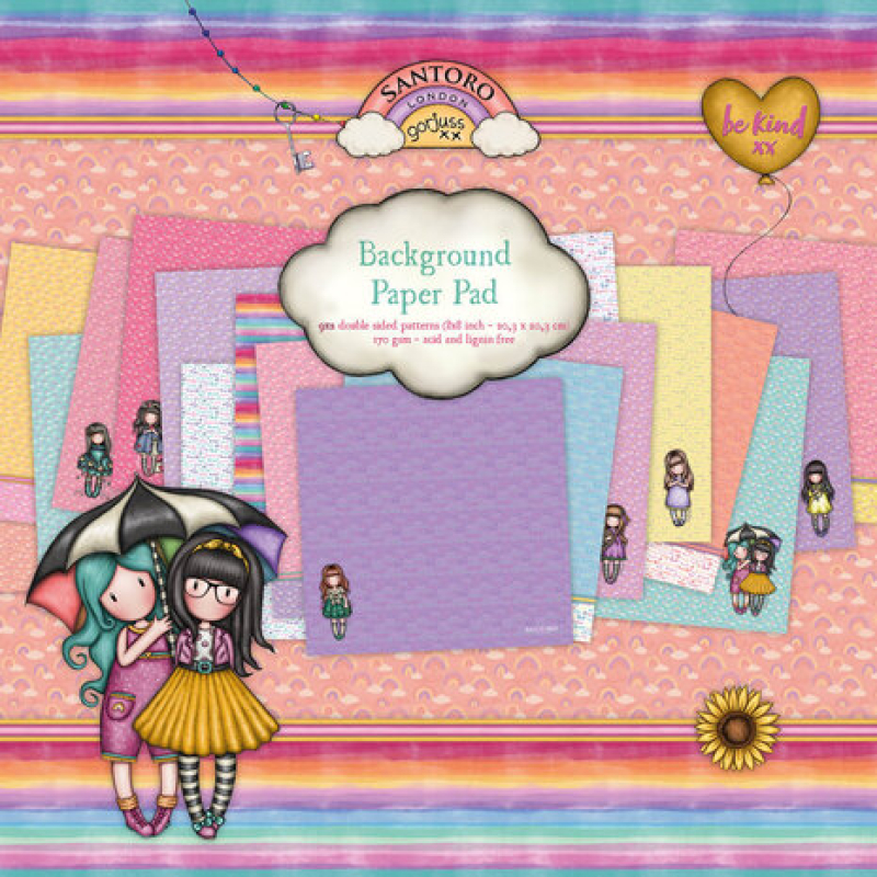 Gorjuss Gorjuss Be Kind 8x8 Inch Background Paper Pad (GOR-BK-PP123)