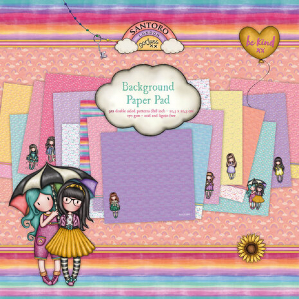 Gorjuss Gorjuss Be Kind 8x8 Inch Background Paper Pad (GOR-BK-PP123)