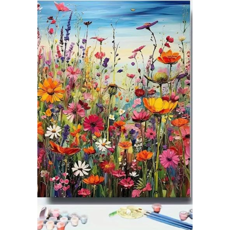 Schilderen op nummer bloemen