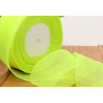 Organza rol 45 meter Fluor green