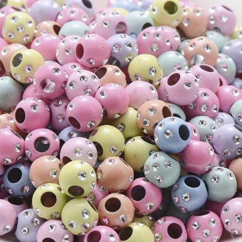 CMP Kralen Acryl pastelkleuren gemengd 50 stuks groot gat (CMP-Kralen-09)